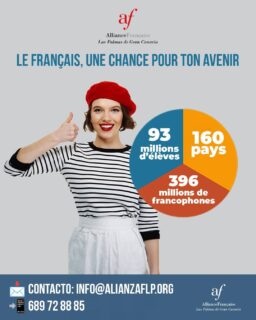 Le français, une chance pour ton avenir. 🇫🇷
¿Quieres saber más?
💻 Accedé a la oferta de cursos desde nuestro sitio web disponible en nuestra bio.
📩Contactos:
info@alianzaflp.org / 📲/ +34 689 72 88 85

#alianzafrancesadelaspalmas #cursosdefrancés #delf #dalf #aprenderfrances #islascanarias #delfjunior #laspalmasdegrancanaria #idiomas #estudiarfrances