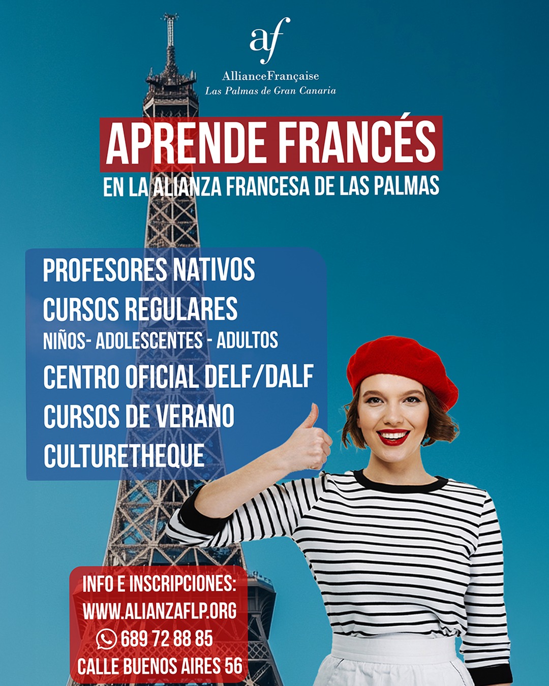 Aprendé francés en la Alianza!🤩✅
✅Profesores nativos
✅Cursos regulares (niños - adolescentes - adultos)
✅Centro oficial delf/dalf
✅Cursos de verano
✅Culturetheque

#alianzafrancesalaspalmas #laspalmasdegrancanaria❤️ #francesentuvida #aprenderfrances #estudiarfrances #delfjunior #culturafrancesa #francés #idiomasenlaspalmas #delf #dalf #cursosdefrancés #idiomas