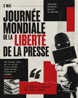 📣¡Hoy celebramos el Día Mundial de la Libertad de Prensa! Este día fue establecido por las Naciones Unidas para fomentar la libertad de prensa y destacar la importancia de proteger la independencia de los medios de comunicación. En la Alianza Francesa de Las Palmas, apoyamos la libertad de prensa y la libre expresión como valores fundamentales para una sociedad democrática y pluralista. ¡Feliz Día Mundial de la Libertad de Prensa! ✊

#alianzafrancesalaspalmas #aprenderfrancés #idiomaslaspalmas #culturafrancesa #aprenderidiomas ##díamundialdelalibertaddeprensa🗞