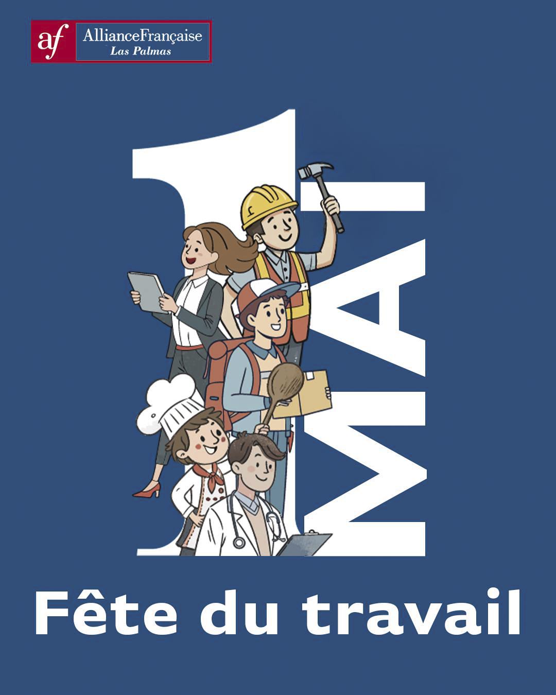 🎊¡Feliz 1 de mayo! 🎊 En Francia, este día es conocido como la Fête du Travail (Día del Trabajo) y se celebra como un homenaje a los trabajadores y a sus luchas por mejores condiciones laborales. Queremos felicitar a todos aquellos que día a día trabajan duro para construir una sociedad más justa y solidaria. Es un día para recordar la importancia de la unidad y la colaboración entre los trabajadores para seguir avanzando en la defensa de sus derechos. 🇫🇷

#alianzafrancesalaspalmas #culturafrancesa #aprendefrances #idiomaslaspalmas #aprenderidiomas #diadeltrabajador💪