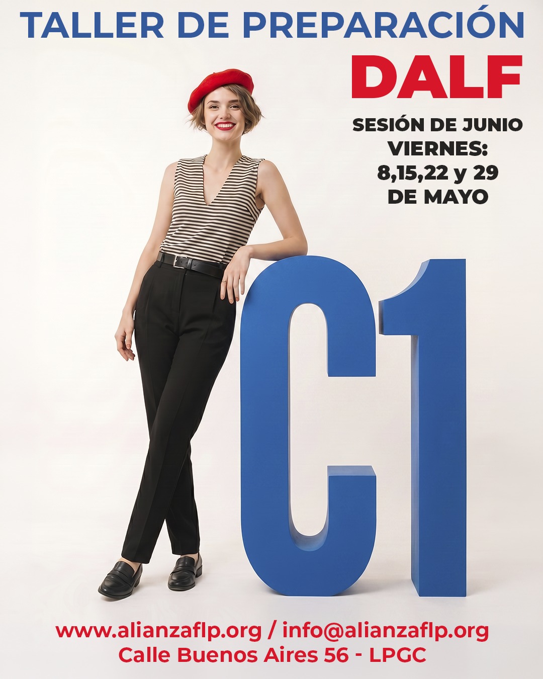 TALLER DE PREPARACIÓN - DALF C1✅
SESIÓN DE JUNIO: VIERNES: 8,15,22 y 29 DE MAYO 2026
👉📲689 72 88 85
👉📧 info@alianzaflp.org

 #laspalmasdegrancanaria❤️ #alliancefrancaise #francesentuvida #aprenderfrancés #cursosdeverano #certificación #delfdalf #arte #cinema #cultura