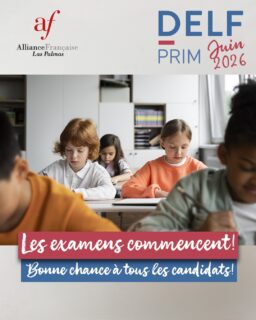DELF - PRIM - Les examens commencent !! 😱😱
💪 Bonne chance à tous les candidats! 😬

#estudiarfrancés #alianzafrancesalaspalmas #delfdalf #aprenderfrancés #laspalmasdegrancanaria❤️ #francés #examendefrancés #culturafrancesa #alliancefrancaise #francesentuvida #cursosdeverano