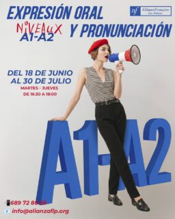 CURSOS DE VERANO - EXPRESIÓN ORAL A1 - A2✅😎
👉DEL 18 DE JUNIO AL 30 DE JULIO
👉MARTES - JUEVES DE 16:30 A 18:00
👉📲689 72 88 85
👉📧 info@alianzaflp.org

 #laspalmasdegrancanaria❤️ #alliancefrancaise #francesentuvida #aprenderfrancés #cursosdeverano #certificación #delfdalf #arte #cinema #cultura