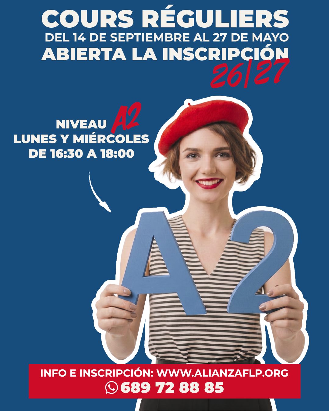 ¡Ya tenemos disponible la oferta de cursos 26-27!😍🇫🙌
👉 NIVEL A2 - LUNES Y MIÉRCOLES DE 16:30 A 18:00 HS.✅ 
👉LINK: https://sites.google.com/view/ofertacursos/2026-2027...

#francesentuvida #alliancefrancaise #laspalmasdegrancanaria❤️ #delf #delfjunior #culturafrancesa #cursosdeverano #alianzafrancesalaspalmas #aprenderfrancés #dalf #francés #estudiarfrances ##francesentuvida #alliancefrancaise #laspalmasdegrancanaria❤️ #delf #delfjunior #culturafrancesa #cursosdeverano #alianzafrancesalaspalmas #aprenderfrancés #dalf #francés #estudiarfrances ##examendefrancésexamendefrancés