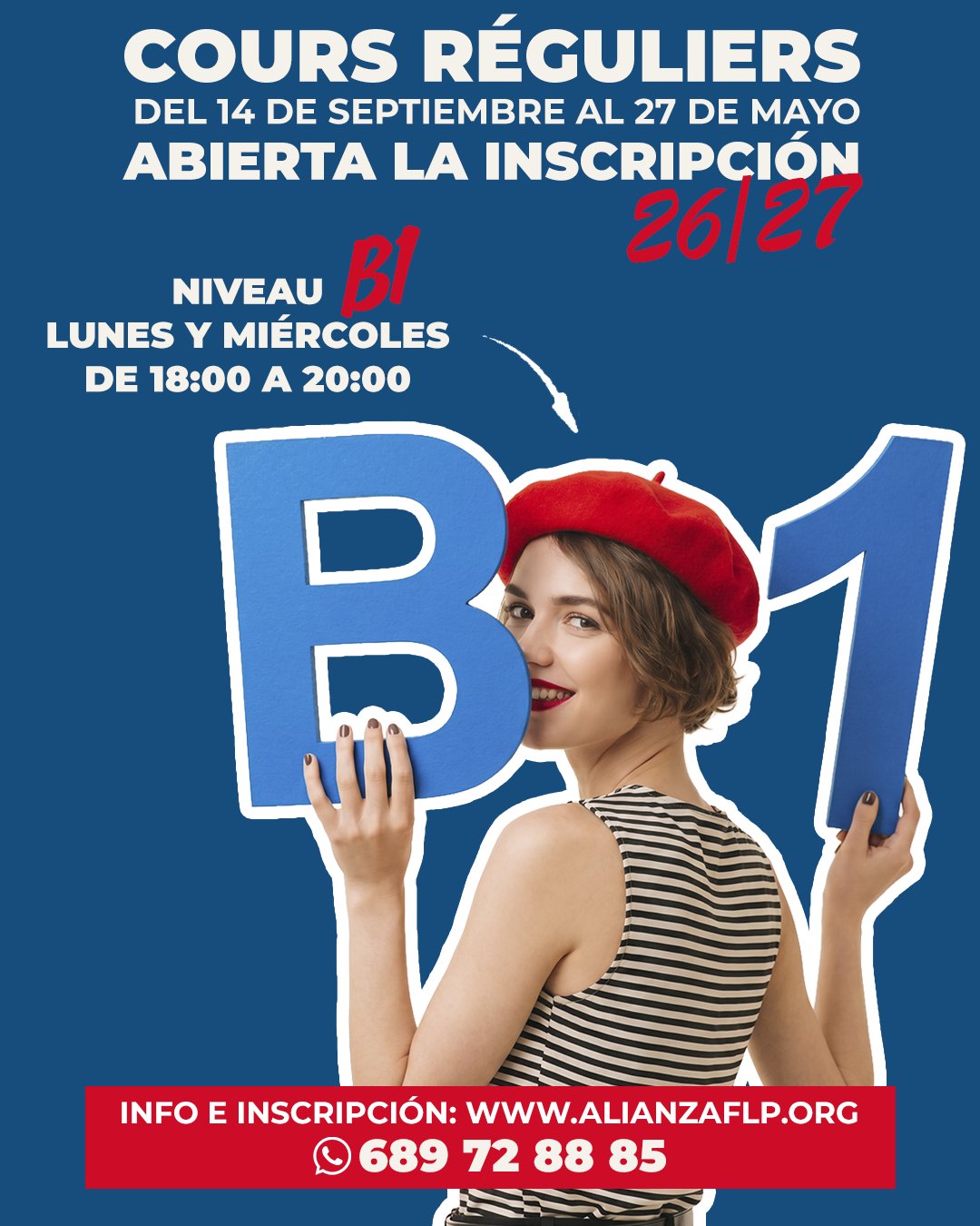 ¡Ya tenemos disponible la oferta de cursos 26-27!😍🇫🙌
👉 NIVEL B1 - LUNES Y MIÉRCOLES DE 18:00 A 20:00 HS.✅ 
👉LINK: https://sites.google.com/view/ofertacursos/2026-2027...

#francesentuvida #alliancefrancaise #laspalmasdegrancanaria❤️ #delf #delfjunior #culturafrancesa #cursosdeverano #alianzafrancesalaspalmas #aprenderfrancés #dalf #francés #estudiarfrances #examendefrancés
