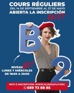 ¡Ya tenemos disponible la oferta de cursos 26-27!😍🇫🙌
👉 NIVEL B2.1 - LUNES Y MIÉRCOLES DE 18:00 A 20:00 HS.✅ 
👉LINK: https://sites.google.com/view/ofertacursos/2026-2027...

#francesentuvida #alliancefrancaise #laspalmasdegrancanaria❤️ #delf #delfjunior #culturafrancesa #cursosdeverano #alianzafrancesalaspalmas #aprenderfrancés #dalf #francés #estudiarfrances #examendefrancés