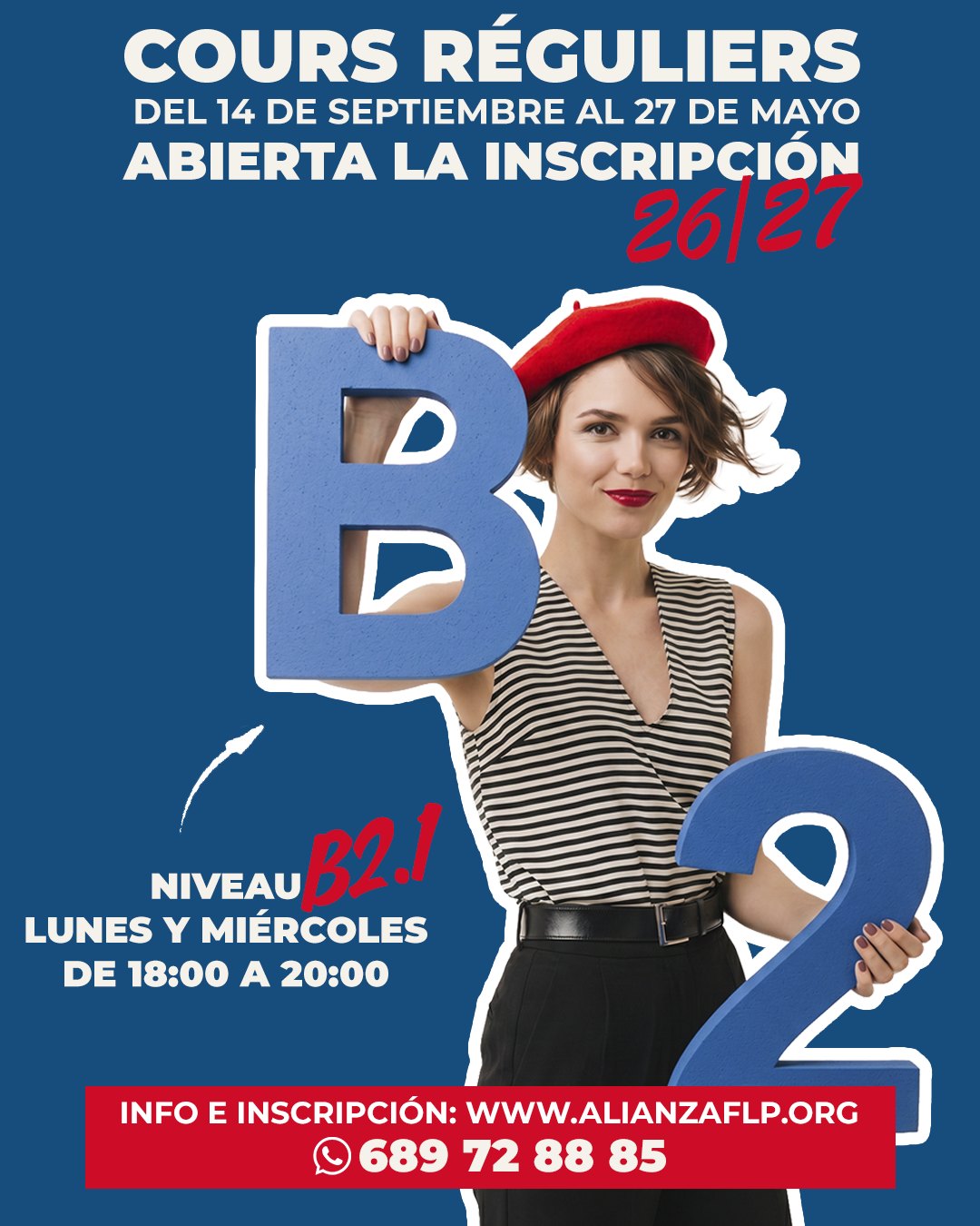 ¡Ya tenemos disponible la oferta de cursos 26-27!😍🇫🙌
👉 NIVEL B2.1 - LUNES Y MIÉRCOLES DE 18:00 A 20:00 HS.✅ 
👉LINK: https://sites.google.com/view/ofertacursos/2026-2027...

#francesentuvida #alliancefrancaise #laspalmasdegrancanaria❤️ #delf #delfjunior #culturafrancesa #cursosdeverano #alianzafrancesalaspalmas #aprenderfrancés #dalf #francés #estudiarfrances #examendefrancés