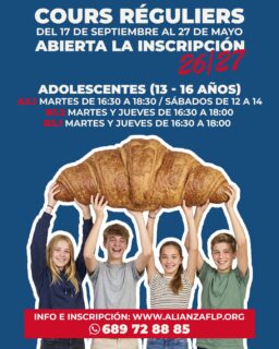 ¡Ya tenemos disponible la oferta de cursos 26-27!😍🇫🙌
👉ADOLESCENTES (13 A 16 AÑOS)
👉A2.1 - MARTES Y JUEVES DE 16:30 A 18:30 / SÁBADOS DE 12:00 A 14:00 HS.✅ 
👉B1.2 - MARTES Y JUEVES DE 16:30 A 18:00 HS.✅ 
👉B2.1 - MARTES Y JUEVES DE 16:30 A 18:00 HS.✅
👉LINK: https://sites.google.com/view/ofertacursos/2026-2027...

#francesentuvida #alliancefrancaise #laspalmasdegrancanaria❤️ #delf #delfjunior #culturafrancesa #cursosdeverano #alianzafrancesalaspalmas #aprenderfrancés #dalf #francés #estudiarfrances #examendefrancés