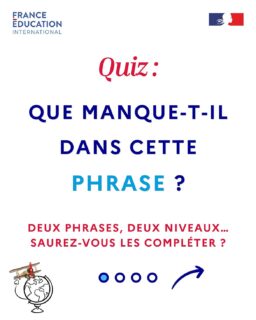 Les gusta a alliancefrancaisetrieste y 74 personas más
tcfdilfdelfdalf_officiel
🧩 Que manque-t-il dans cette phrase ?

Deux nouvelles phrases vous attendent dans ce mini-jeu : une de niveau A2-B1 et une de niveau B2-C1. Cette fois encore, testez vos connaissances sur les constructions grammaticales ! 🤔

💬 À vous de jouer ! Choisissez la bonne proposition pour chaque phrase et partagez vos réponses en commentaire.
Alors, pensez-vous avoir bien complété les phrases ? 👇

@tcfdilfdelfdalf_officiel 

#DELF #DALF #TCF #ApprendreLeFrançais #FLE